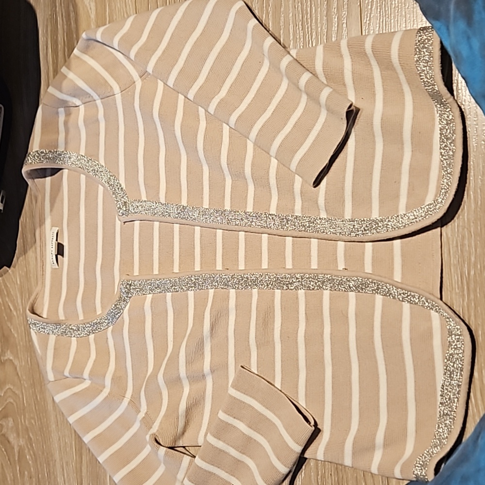 Banana Republic size Large sequin detailed striped cardigan. Excellent condition